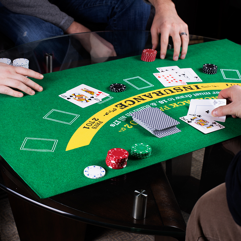 Blackjack and Roulette Table Felt